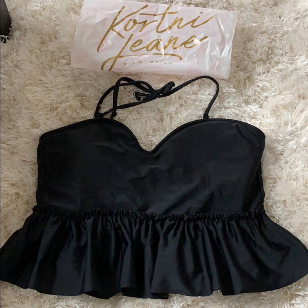 NWOT- Kortni Jeane Sweetheart Peplum Swim Top